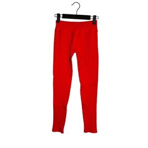 NUX‎ Ribbed Seamless Leggings Womens Size L Red Athleisure Yoga Pants